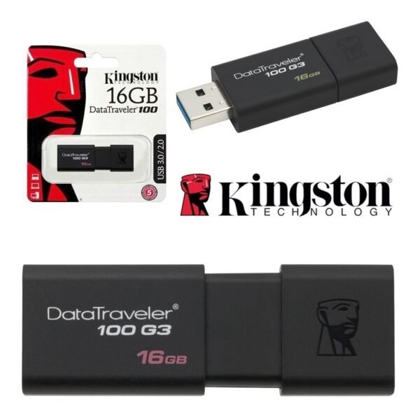 pendrive-16gb-kingston-negro-datatraveler-d Kingston Push Pull Pendrive Waterproof Metal USB 3 2 Flash Drive Thumb Drive 16GB High Speed Flash Drive Plug and Play